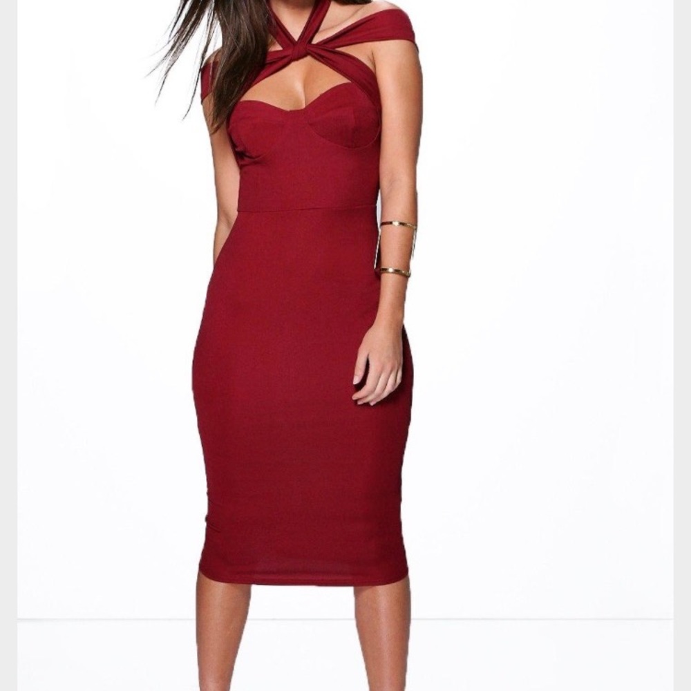 Red bodicon dress
